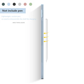 Funda Til iPad Pro 2020 12.9 tommer 4th Tilfælde PU Læder Trifold Stå + PC Hård bund med bløde kanter Smart Cover Til iPad A2229