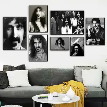 Frank Zappa Plakat Print Rock Musik Legender Vintage Photo Sanger Sort Hvid Foto Væg Billeder For At Stue Indretning