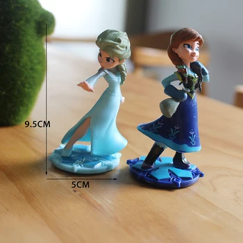 DISNEY 2 stk/sæt Q Posket Frosne Queen Elsa Anna figur Legetøj Dukker PVC Anime Dukker Tal Collectible Model Kids Legetøj