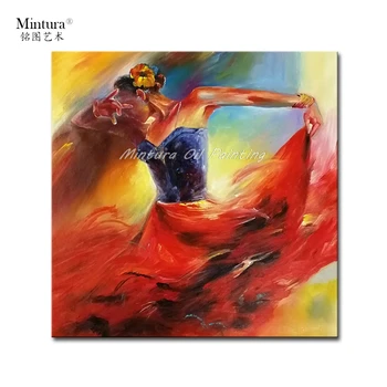Mintura Maleri til stuen Væg Kunst Flamingo Kvinde Akryl Canva Olie maleri Morden Hånd Malet Home Decor Ingen Indrammet