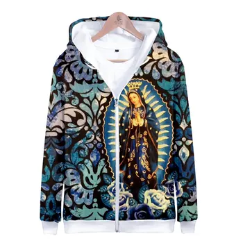 Vor Frue Af Guadalupe Jomfru Maria Katolske Mexico Top Kvalitet Hættetrøjer mænd Casual Hoodie Sweatshirt harajuku Jakke tøj