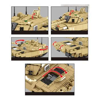 904Pcs Militære Mursten Model Main Battle Tank byggesten DIY Mursten Toy Børn Pædagogisk Legetøj Gave - Desert Camouflage