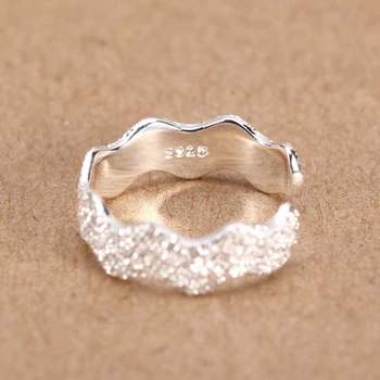Ny 925 Sterling Sølv Ringe For Kvinder Simpel Bølge Design Party Åbning Justerbar Hale Kno Ring Smykker