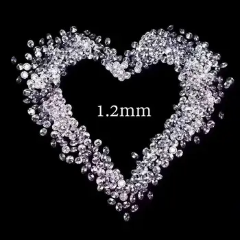 1,2 mm løse perler FG farve Runde strålende cut lille størrelse moissanit smykker DIY armbånd ring materiale i Alt 1 carat