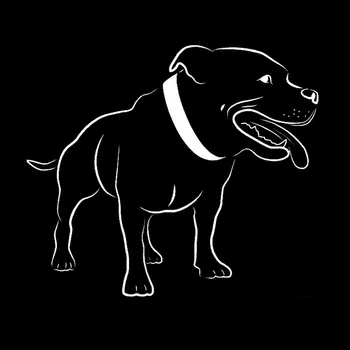 Aliauto Søde Bil Klistermærker Staffordshire Bull Terrier, Dog Vinyl Decal Bil Styling Lastbil Dekoration Sort/Sølv,17cm*14cm