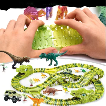 Hot Legetøj Biler Toy Dinosaurer Spor Legetøj Sæt Tog railway racing Track Køretøj, Børn, Legetøj til børn 2 til 4 år gamle Jul