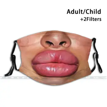 Sjove Smilende Store Læber Ansigtsværn Tilpassede Design For Voksne Børn Anti Dust Filter Diy Søde Print Vaskbar Maske Stor