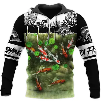 3D Printet fisk Animalske Hoodie Harajuku Efteråret Sweatshirt Streetwear hættetrøjer Unisex Casual jakke Træningsdragter KJ091