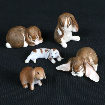 Realistisk dyremodeller Lop-eared Kanin Figur Action Figur Farm animal Model Pædagogisk Legetøj Gave til Børn