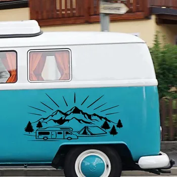 1PCSCar side døren mountain mærkat campingvogn, camper camper vinyl dekorativ bil decal