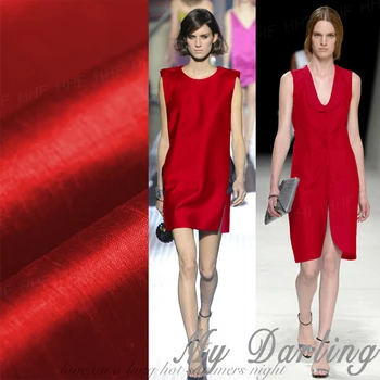 Bomuld Importere avancerede doupion silke garn kryptering version af rød klud profil senior silke mode kjole stof
