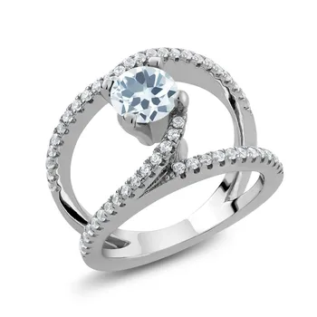Den Øverste Runde Østrigske Gemstone 925 Anillos Sølv Hvirvler Ring Ekstremt Simpelt Og Elegant Kvinders Engagement Nickles Ringe