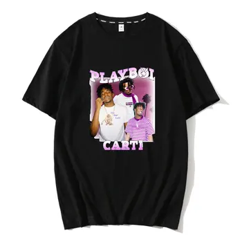 Sommer T-Shirts til Fyre O-Hals, Korte Ærmer Regelmæssig Herre Top Kvalitet O Hals Mænd Playboi Carti Vintage Hip-Hop Sort t-Shirt