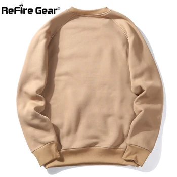 ReFire Gear Foråret Afslappet O-Neck Sweatshirt Mænd Militær Pullover Hoodie Hip Hop Army Grøn Fleece Overtøj Sweatshirts OS Size