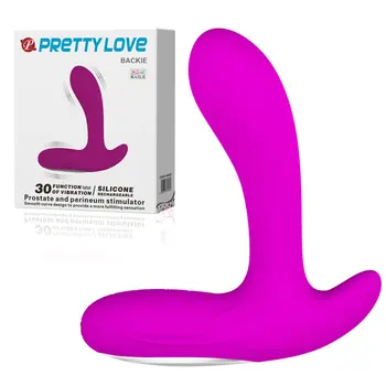 PrettyLove 30 Funktion USB-Genopladelige Silikone, Vandtæt Prostata Vibrator & Mellemkødet Massager Anal Sex Vibrator for Par