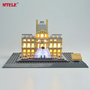 MTELE Brand LED Light Up Kit For Arkitektur Louvre byggesten, der er Kompatibel Med 21024 (inkluderer Ikke model)