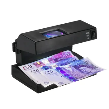 Bærbare Desktop Forfalskede Bill Penge Detektor Kontant Valuta, Pengesedler Noter Checker Støtte Ultraviolet UV-og Forstørrelse