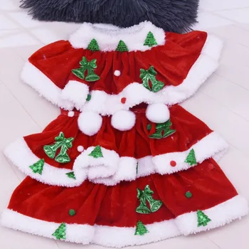 Jul Hund Tøj Shirt Kjole Pet Dress Kostume til Små Hunde Pommerske Katte Vinter Slid Jul Pyjamas Pet Tøj