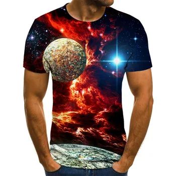 Mænds stjernehimmel sort hul 3D-Print Cool Sjove T-Shirt Mænd kortærmet Sommer Toppe, T-Shirt Mandlige Mode 3d-T-shirts Mandlige Tees