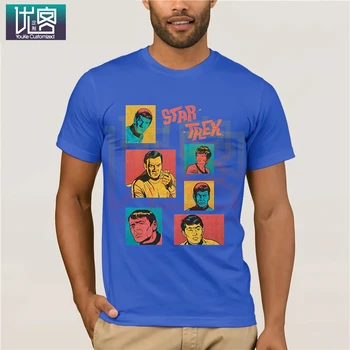 Star Trek Retro Tegn Firkanter T-shirt Afslappet kortærmet Top Bomuld t-Shirt til Stede