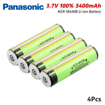 Panasonic 18650 batteri Nye Beskyttet NCR 18650B høj-aktuelle 3400 mah Li-ion genopladelige batterier af 3,7 V Spids (med PCB)