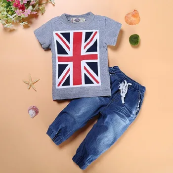 Høj Qulity 3stk Drenge Tøj Sæt, Sommer, Børn Tøj, Baby Boy Sport Suit T-shirt+Jeans Kostume Til Børn 2 3 4 5 6 7 År