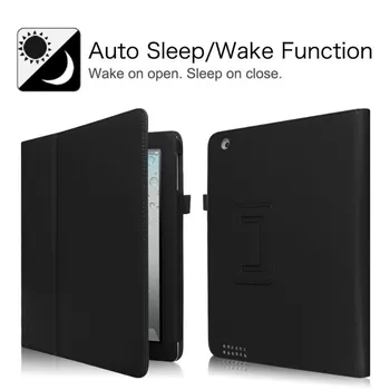 Etui til iPad 2 3 4,PU Læder Smart Cover Folio Case Stå med Auto Sleep/Wake Funktion Cover til iPad 2 3 4 A1395 A1416 A1430
