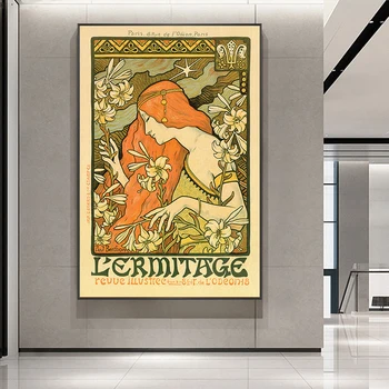 Alphonse Mucha Berømte Maleri Vintage Illustration Lærred Plakater og Prints Væg Kunst Billeder til Hjem Stue Dekoration
