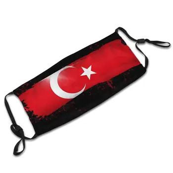 Tyrkiet Flag Ikke Disponibel Trykt Munden ansigtsmaske Vindtæt Kolde Bevis med Filtre Vinter Beskyttelse Dække Dæmpe for Voksne