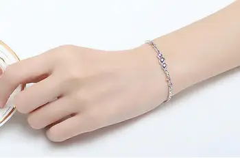 925 sterling sølv mode skinnende krystal kvindelige armbånd smykker, kvinder, damer'bracelet no fade drop shipping