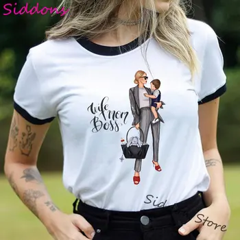 Hustru Mødre Boss t-shirt til Kvinder Tøj Super Mom Liv Graphic Tee shirt Femme Æstetiske Mode Damer Toppe om Sommeren Kvindelige T-shirt
