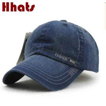 Høj kvalitet vintage denim baseball cap for kvinder og mænd justerbar retro jean snapback hat sommeren mandlige cap