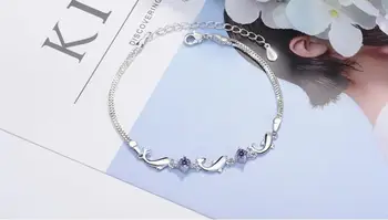 925 Sterling Sølv Krystal Delfin Vedhæng koreanske Armbånd &Halskæde Håndlavet Bryllup Smykker Til Kvinder SL089