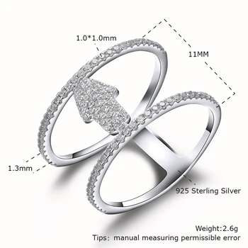 Dyson Nye Tyrkiske Onde Øje Hånd Hamsa Ring For Kvinder Crystal Zircon 925 Sterling Sølv Tilbehør Fine Smykker Engros