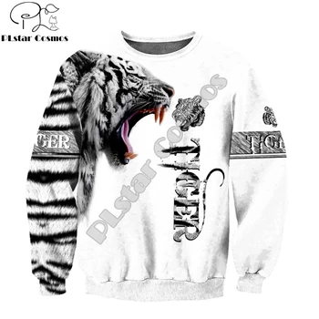 Smukke Hvide Tiger Skin 3D-Over Trykt Unisex Deluxe Mænd Hoodie Sweatshirt Zip-Pullover, Casual Jakke Træningsdragt KJ0302