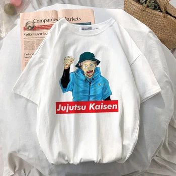 Harajuku T-Shirt Jujutsu Kaisen Animationsfilm Grafiske Tees dametøj Punk Casual t-Shirts Plus Size Hip-hop Løs Sommeren Ulzzang Toppe
