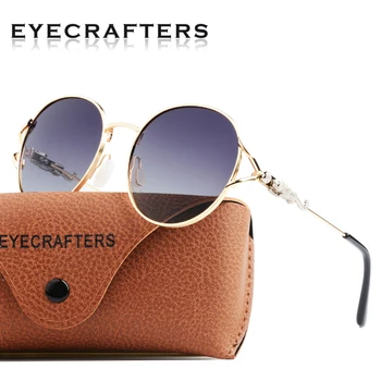 Eyecrafters Luksus Brand Designer Dame Solbriller, Polariserede Retro kørsel Vintage Mode Damer Spejlet Runde Briller Nuancer
