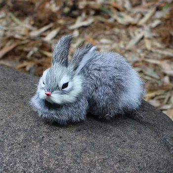 15CM Mini Søde Kaniner/Kyllinger Plys Legetøj Pels Naturtro Dyr Påske Bunny Simulering Kanin Toy Model Fødselsdag Gave