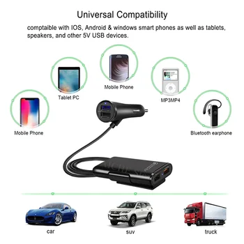 4 Porte QC 3.0 USB-Hurtig Bil Oplader klistermærker Tilbehør til smart Brabus 451 450 badge udstødning emblem 2005-2019