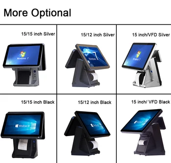 Høj kvalitet 15+15 tommer All-In-One Touch Pos Terminal Pos-system til salg
