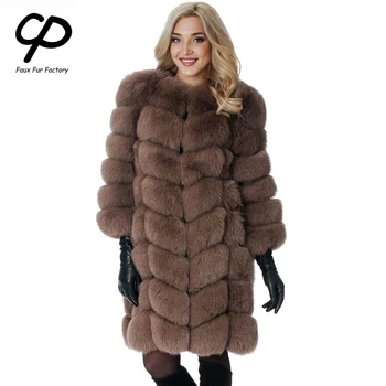 CP Faux Fur Fabrikken Fox Kunstig Pels Kvinder Vinteren Elegante Lange Faux Pels Frakke Kvindelige Imiteret Pels Jakke, Frakke