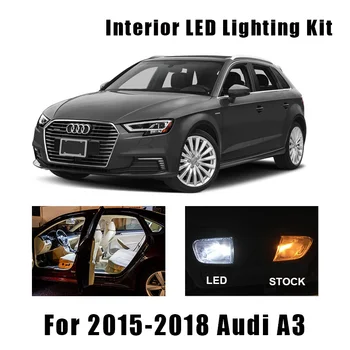 14 Pærer Hvide Canbus LED Indvendige Loft Lys Kit Passer Til Audi A3 2016 2017 2018 Dome Fragt handskerum Lampe Ingen Fejl
