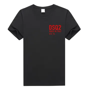 Dsq sommer stil dsq2 logo, bomuld, til Mænd og Kvinder sort T-shirt afslappet O-Neck T-shirt kort ærme t-shirts T-shirt til mænd