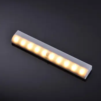 10 Lysdioder LED PIR bevægelsesføler Lys Trådløse Skab Lys Bed Lampe LED Under Kabinet Nat Lys For Skab Trapper Køkken