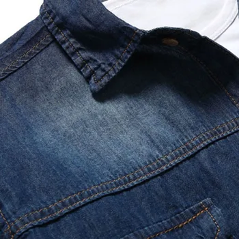 Ny Mode Mænd Slim Fit langærmet Denim Jeans Skjorte Høj Og Stor, Skjorter, Casual Jakke Toppe XRQ88