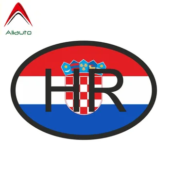 Aliauto Kreative Bil Mærkat Kroatien HR Flag landekode Vandtæt Solcreme Anti-UV-Reflekterende Decal Tilbehør,13 cm*9cm