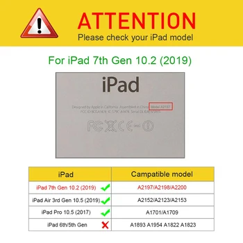 Case til Ny iPad 10,2 Tommer 2019 -Slank Shell Cover med Auto Wake/Sleep Funktion til iPad Luft 3 iPad Pro 10.5 Tablet Tilfælde