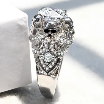 Neo-Gotisk stil, overdrevet kraniet luksus heks diamant ring for kvinder smykker gave ceremoni gamle mørk magi array
