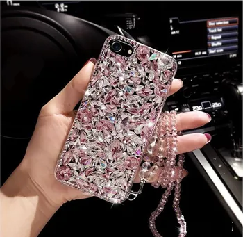 Telefon-etui Til Samsung GalaxyJ3 J4 J5 J6 J7 J8 2018 A6 A8 PLUS A3 A5 A7 førsteklasses Luksus Søde diamant Glitter og Rhinestones case cover