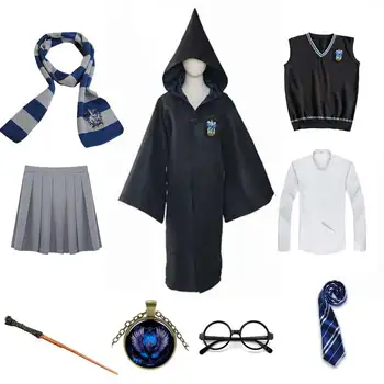 Piger, Kvinder Magi Skole Uniform Godric Hermione Kappe Kappe Part, Cosplay Og Nederdel, Tørklæde Wand Kids Halloween Kostume Voksen